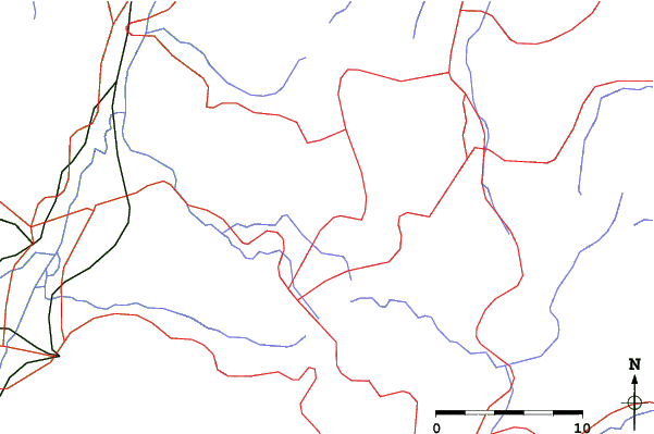 Roads and rivers close to Shiga Kogen-Higashitateyama