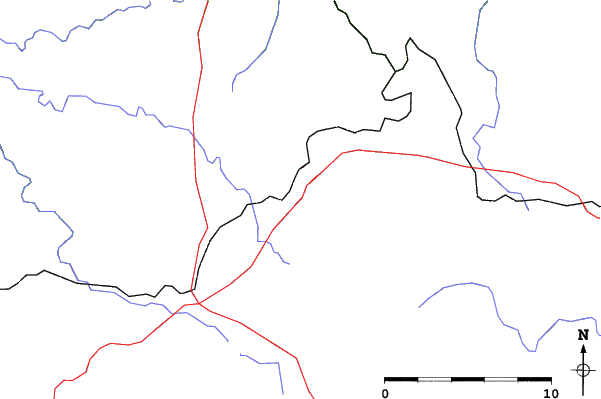 Roads and rivers close to Skiareál Hlinsko