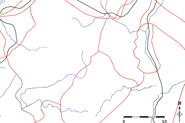 Roads and rivers close to Jibuzaka Kogen