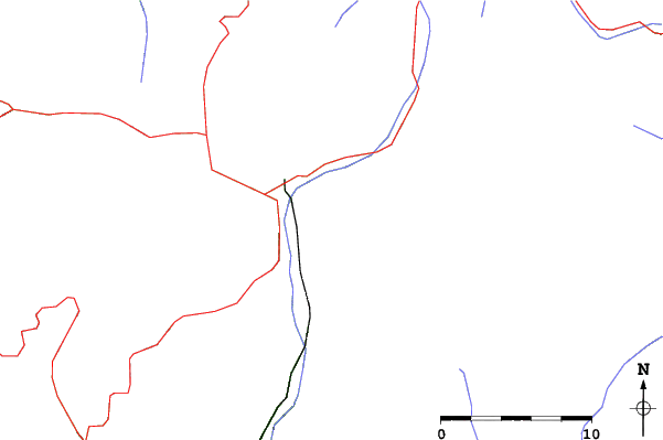 Roads and rivers close to Kendall Mountain