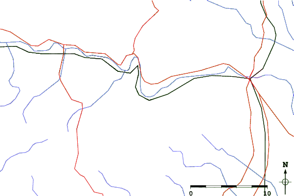 Roads and rivers close to Kope Mountain