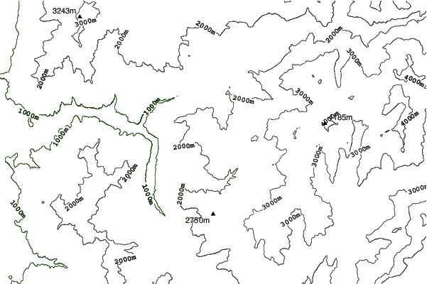 Lagunillas Ski Center neighbourhood contours