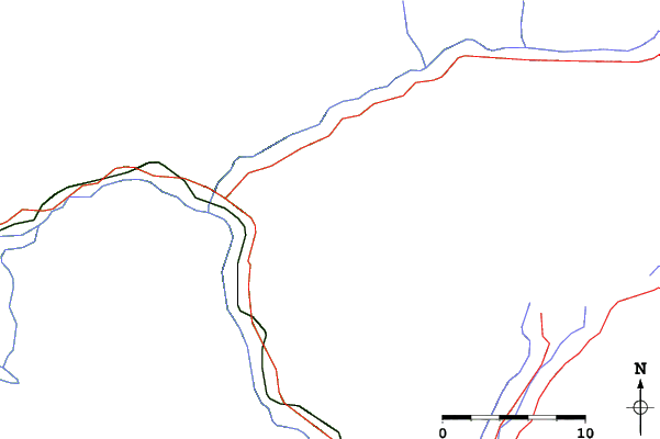 Roads and rivers close to Lagunillas Ski Center