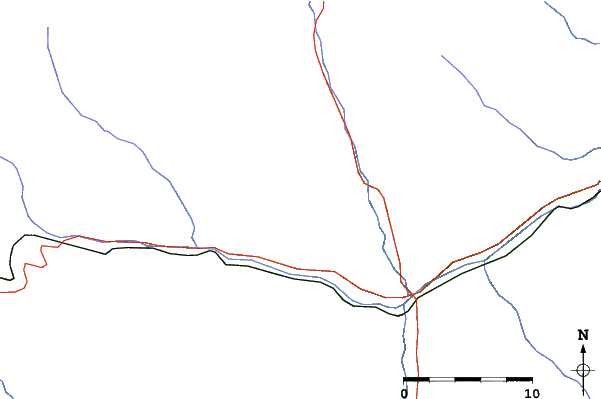 Roads and rivers close to Los Penitentes