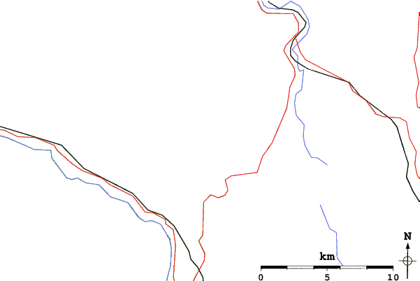 Roads and rivers close to Lowther Hills