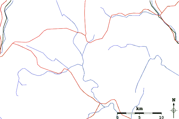Roads and rivers close to Magic Mountain Ski Area