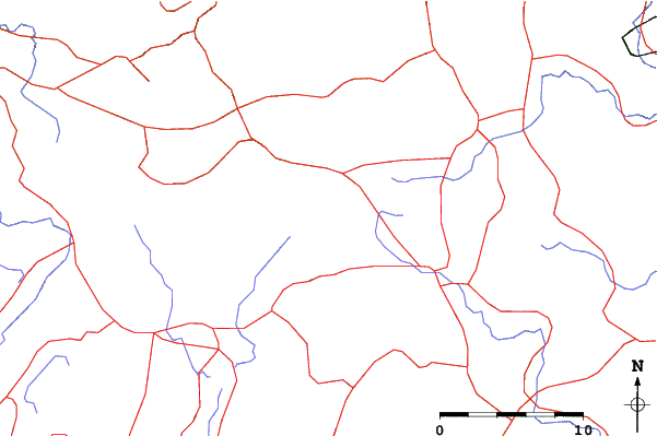 Roads and rivers close to Mizuho Highland