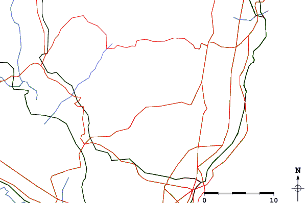 Roads and rivers close to Mount Etna Nicolosi