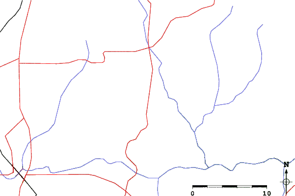 Roads and rivers close to Mt. Holiday Ski Area