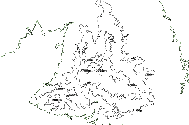 Mount Lemmon Ski Valley neighbourhood contours