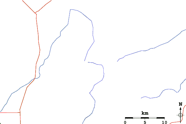Roads and rivers close to Mount Lemmon Ski Valley