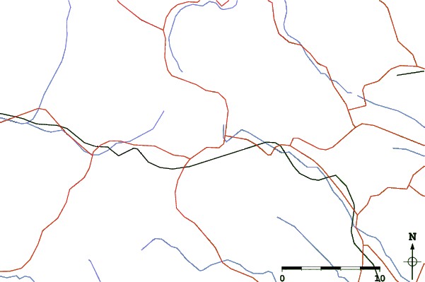 Roads and rivers close to Naruko