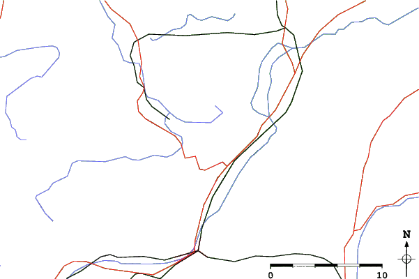 Roads and rivers close to Oberammergau/Laber