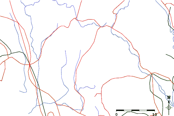Roads and rivers close to Okuibuki