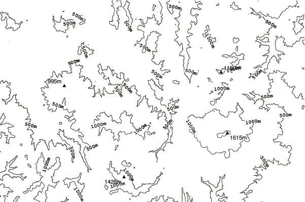Oyasu Onsen neighbourhood contours