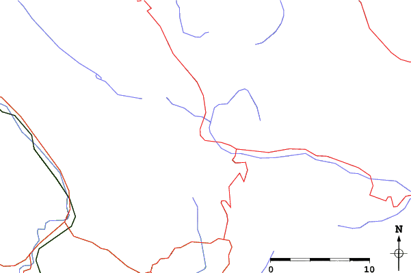 Roads and rivers close to Pescasseroli