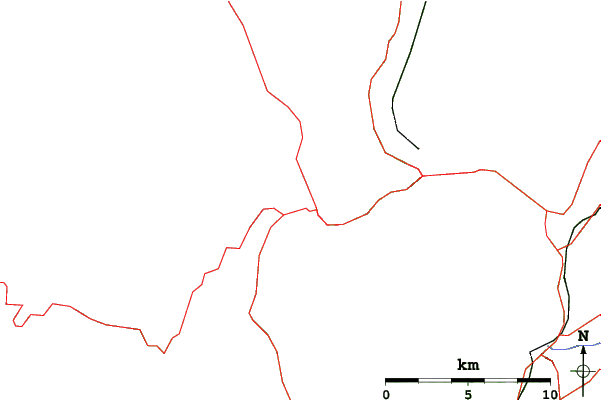 Roads and rivers close to Red Mountain Resort