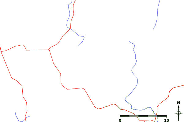 Roads and rivers close to Saddleback