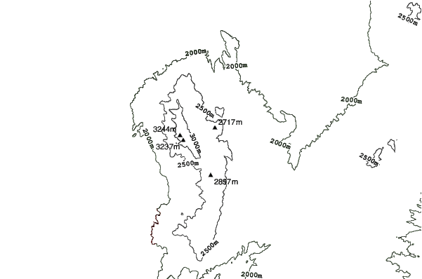Sandia Peak neighbourhood contours