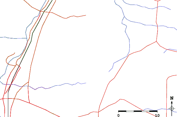 Roads and rivers close to Sandia Peak