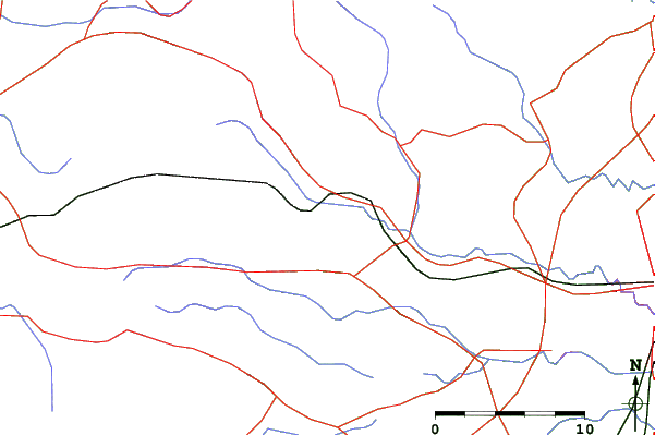 Roads and rivers close to Sendai Highland