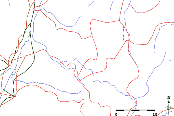 Roads and rivers close to Shiga Kogen-Ichinose Yamanokami