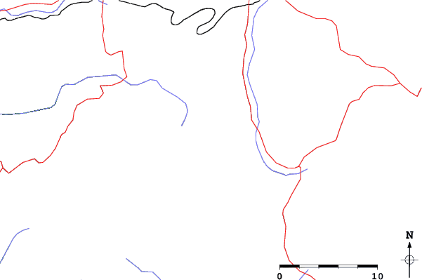 Roads and rivers close to Squaw Valley