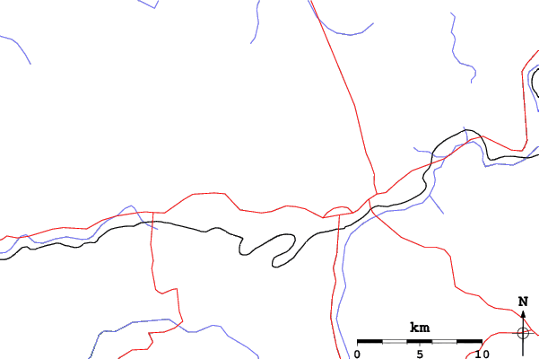Roads and rivers close to Tahoe Donner
