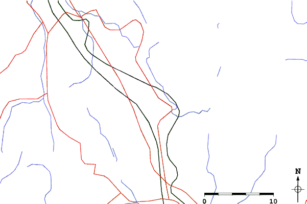 Roads and rivers close to Tanigawadake Tenjindaira