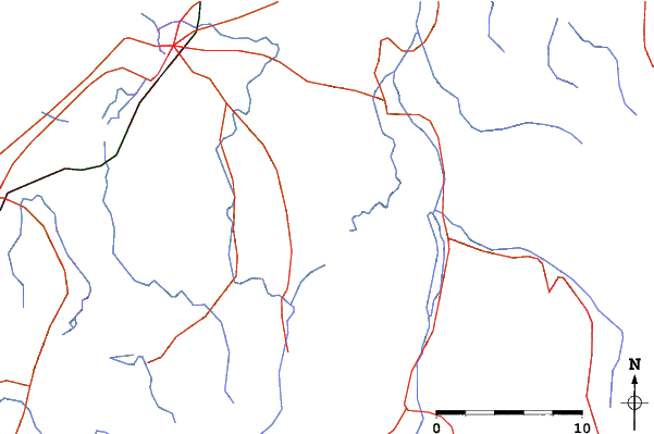 Roads and rivers close to Torigoe Kogen Dainichi
