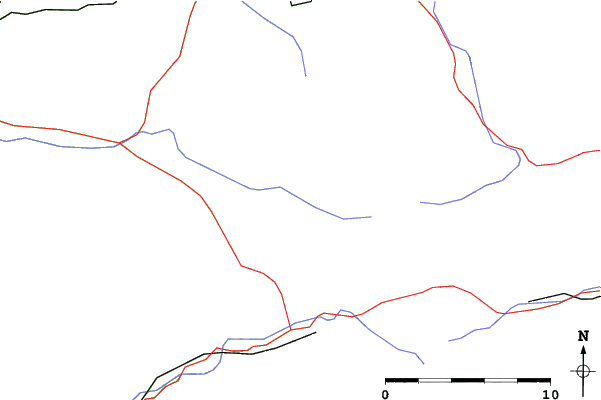 Roads and rivers close to U Sachovy studánky