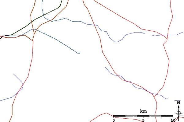 Roads and rivers close to Vallåsen