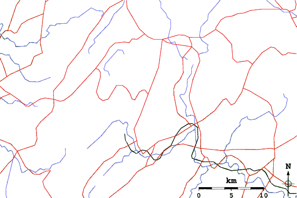 Roads and rivers close to White-Valley Matsubara