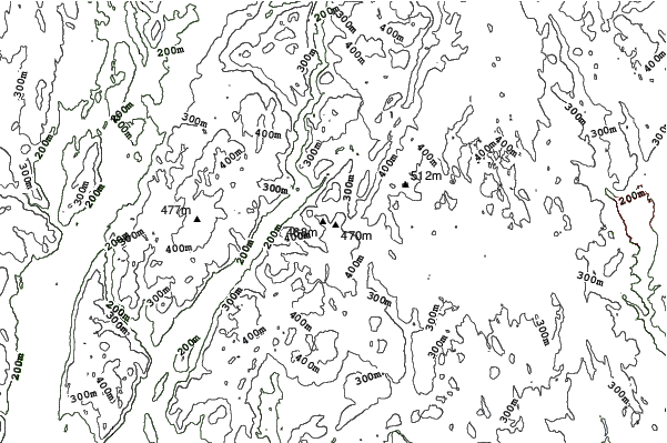 Woodbury Ski Area neighbourhood contours